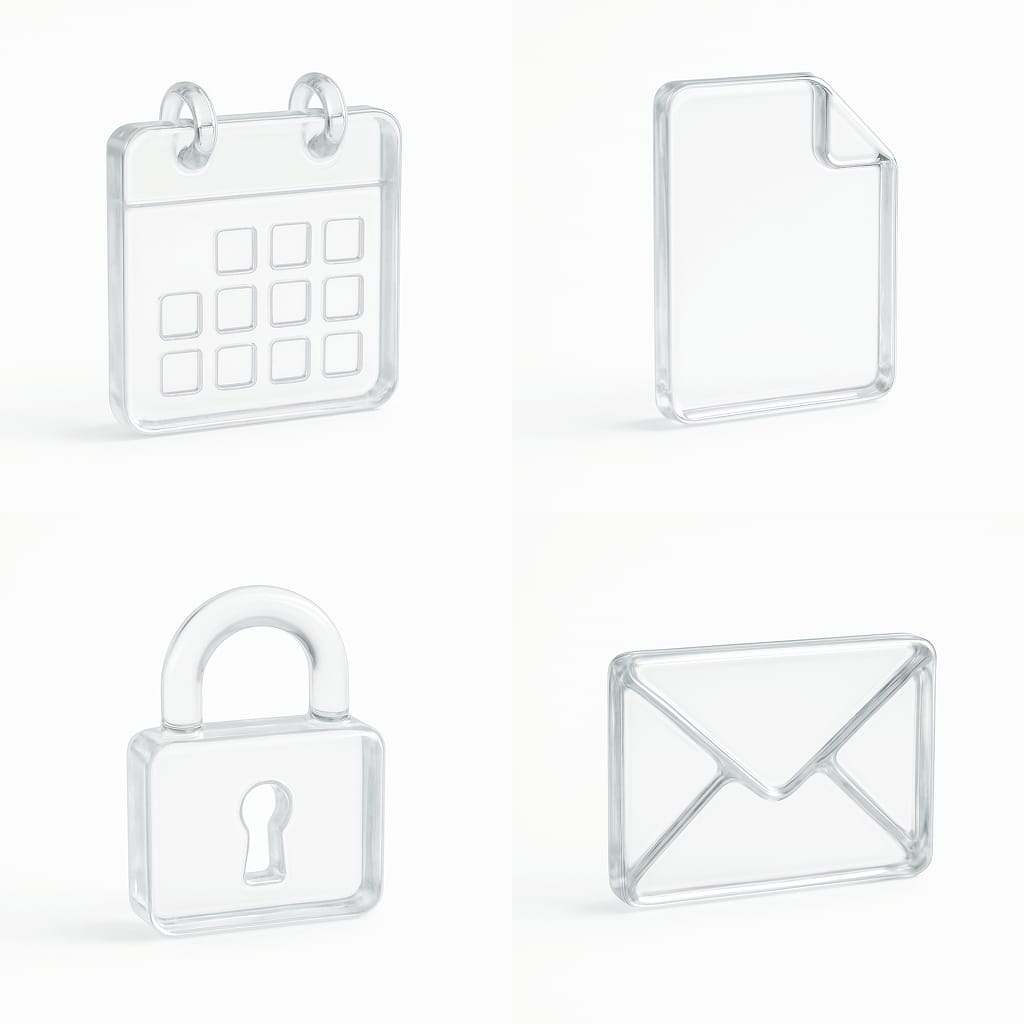 Realistic Transparent 3D Icon